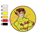 Flash Logo Teen Titans Embroidery Design